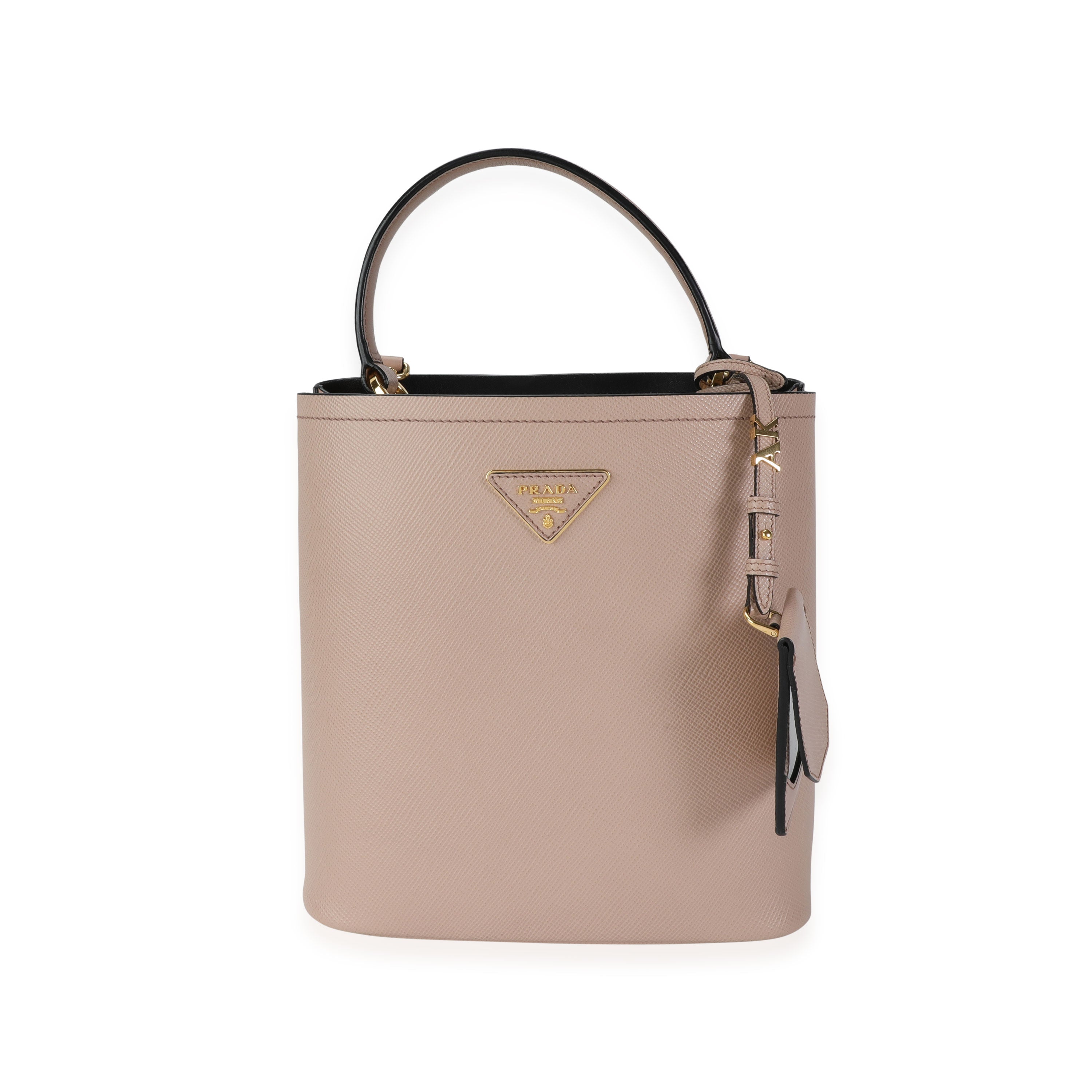 Prada Panier Saffiano Leather Small Bag, Pink, One Size