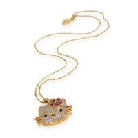 Kimora Lee Simmons Hello Kitty Pendant in 18k Yellow Gold 1.3 CTW