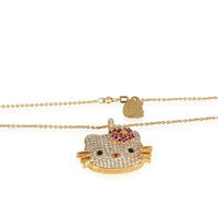 Kimora Lee Simmons Hello Kitty Pendant in 18k Yellow Gold 1.3 CTW