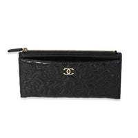 Chanel Camellia Quilted Lambskin Zip Pouch