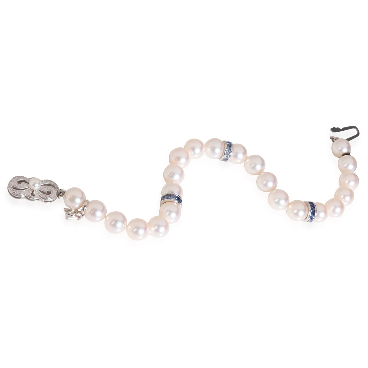 Mikimoto Sapphire Pearl Bracelet in 18K White Gold