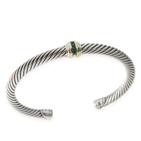 David Yurman Cable Emerald Cuff in 14K Yellow Gold/Sterling Silver