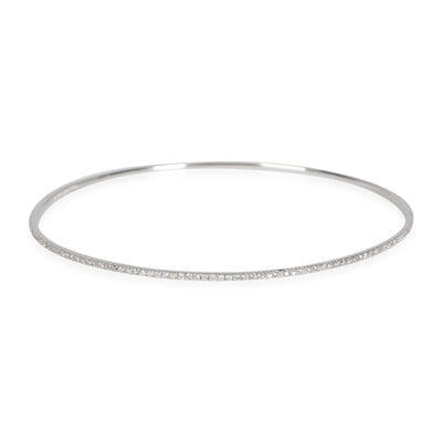 Diamond Thin Micro-Pave Bangle in 18k White Gold 0.75 CTW