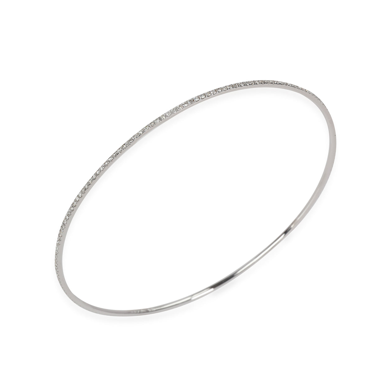 Diamond Thin Micro-Pave Bangle in 18k White Gold 0.75 CTW