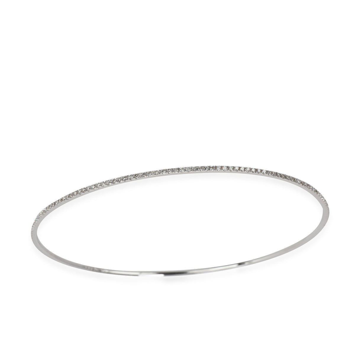 Diamond Thin Micro-Pave Bangle in 18k White Gold 0.75 CTW