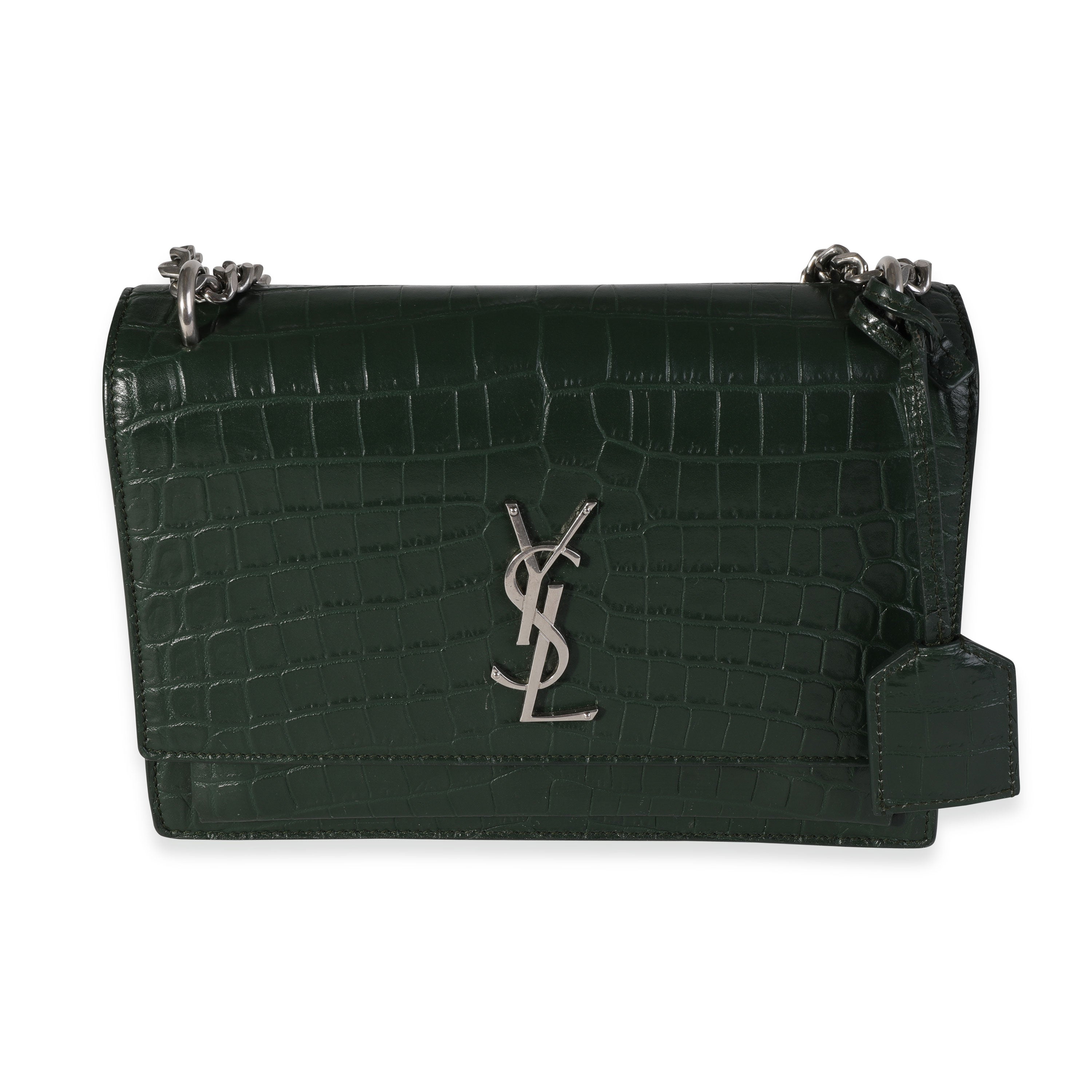 Ysl green croc online bag