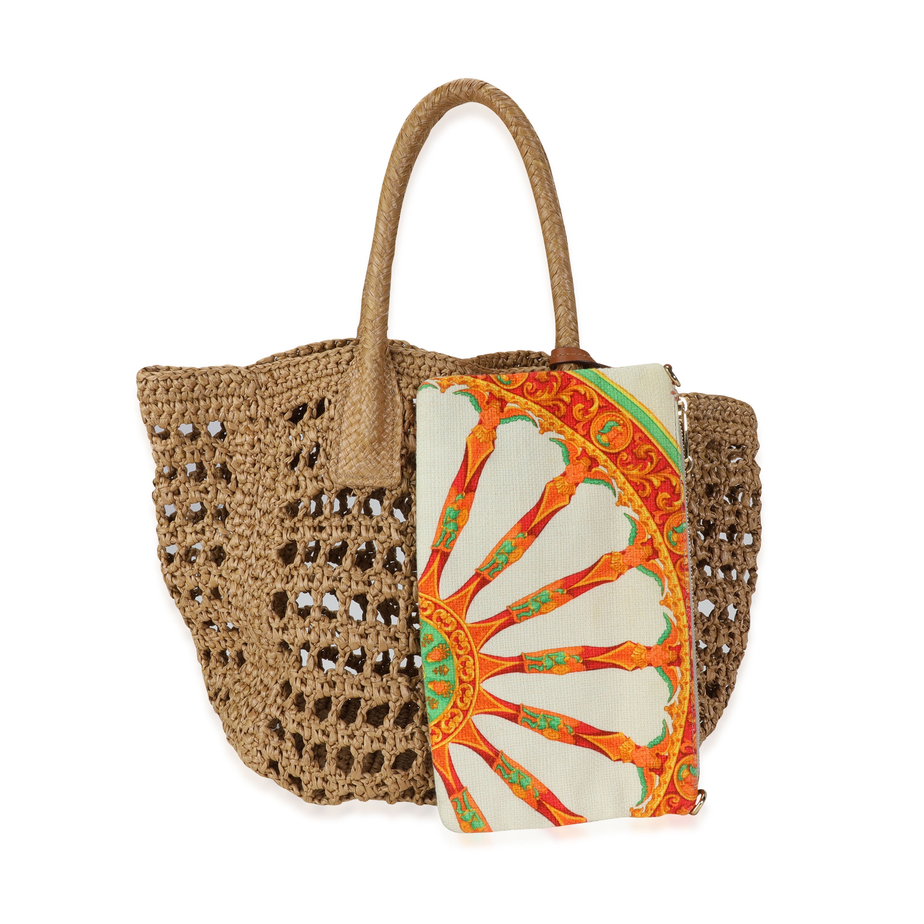 Dolce & Gabbana Natural Woven Raffia Beach Tote