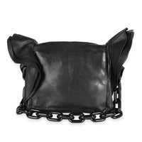 Prada Black Nappa Leather Ruffle & Resin Chainlink Shoulder Bag