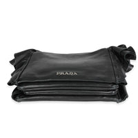 Prada Black Nappa Leather Ruffle & Resin Chainlink Shoulder Bag