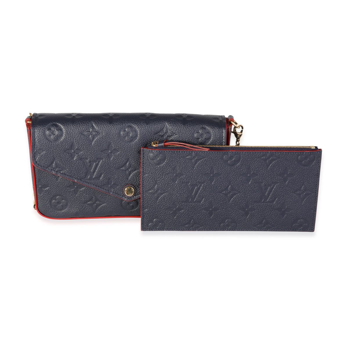 Louis Vuitton Pochette Felicie Card Holder Insert Marine Rouge in