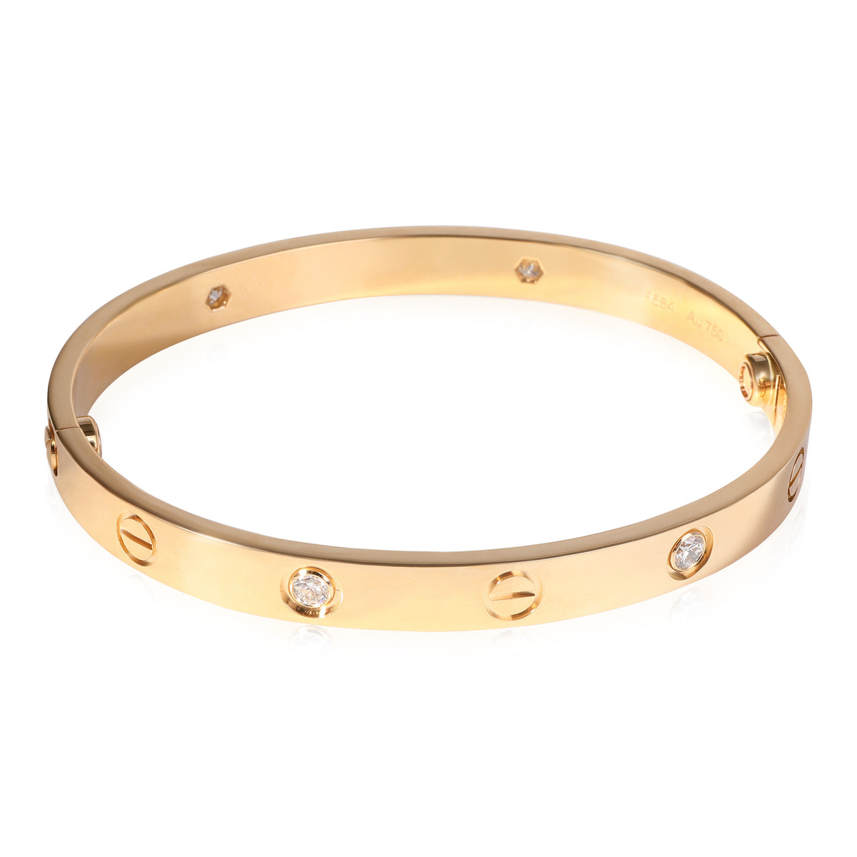 Cartier LOVE Diamond Bracelet in 18k Yellow Gold (Size 17)