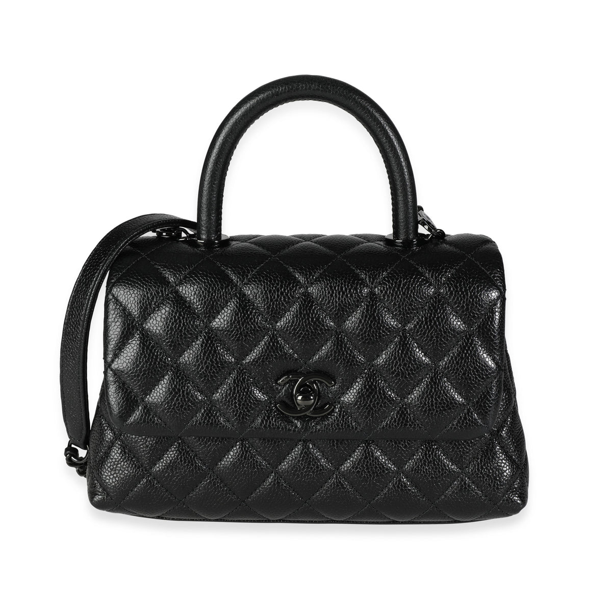Chanel So Black Quilted Caviar Small Coco Top Handle Flap Bag, myGemma, DE