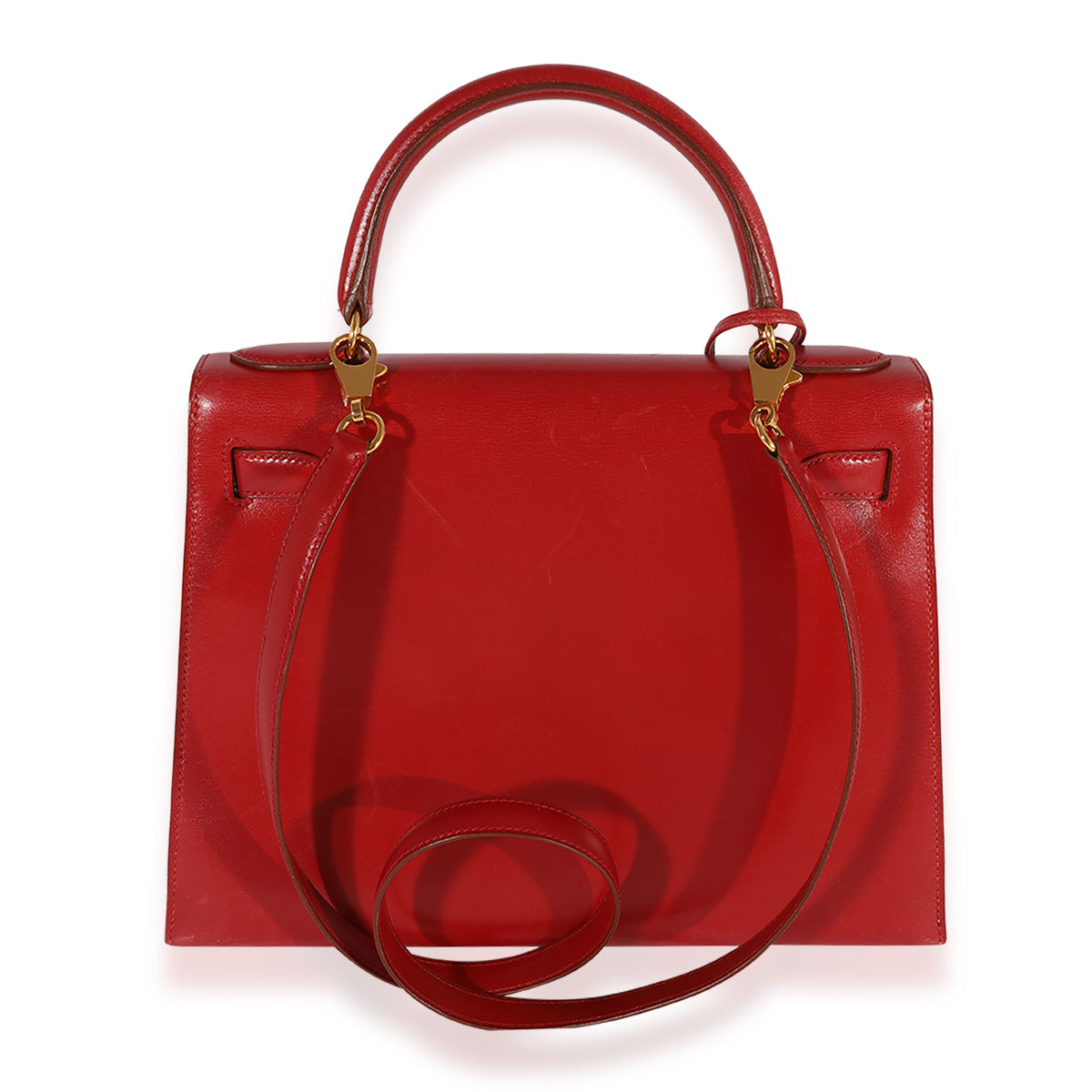 Hermès Vintage Rouge Vif Box Calf Sellier Kelly 28 GHW
