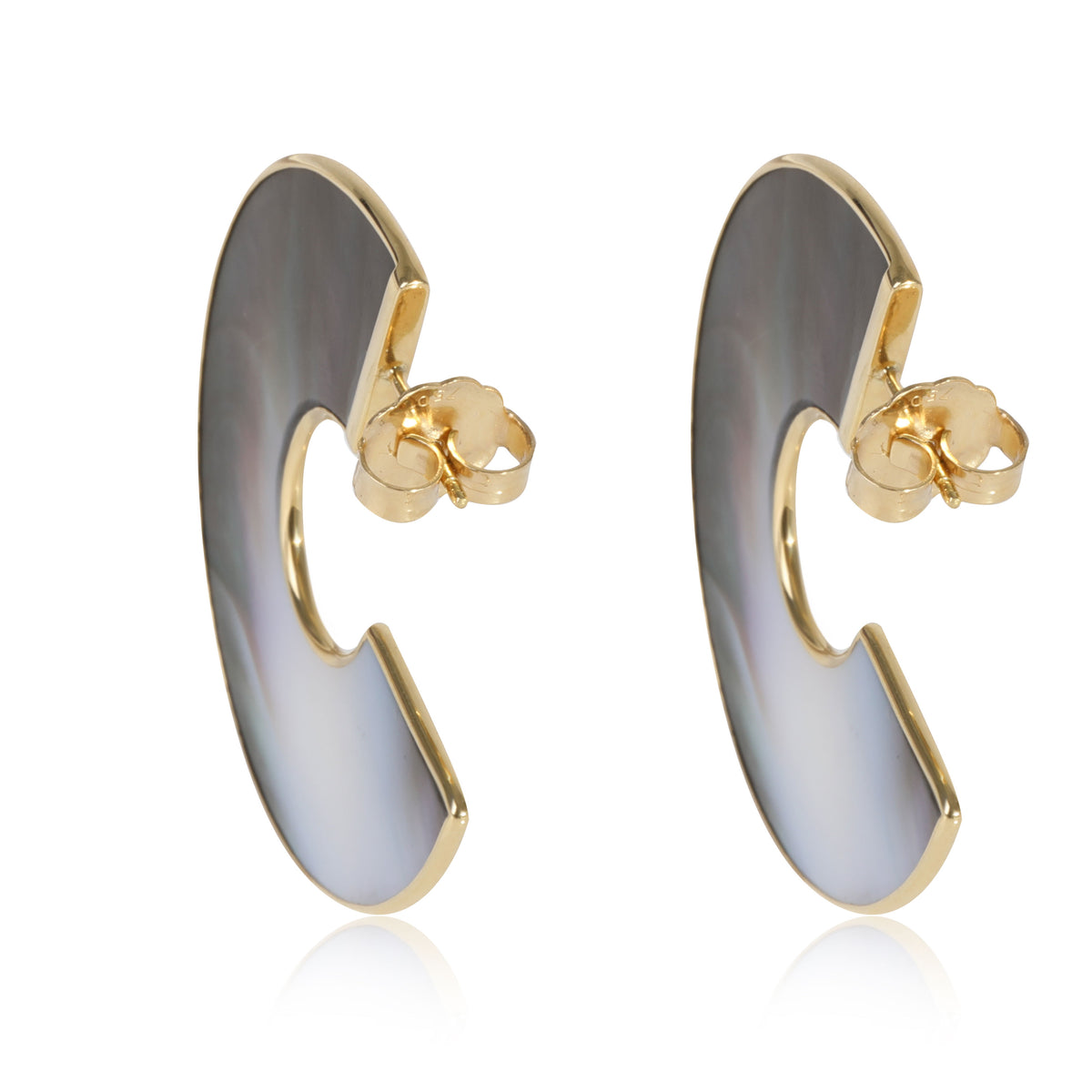 Ippolita Polished Rock Candy Shell Slices Hoop Earring in 18K Yellow Gold