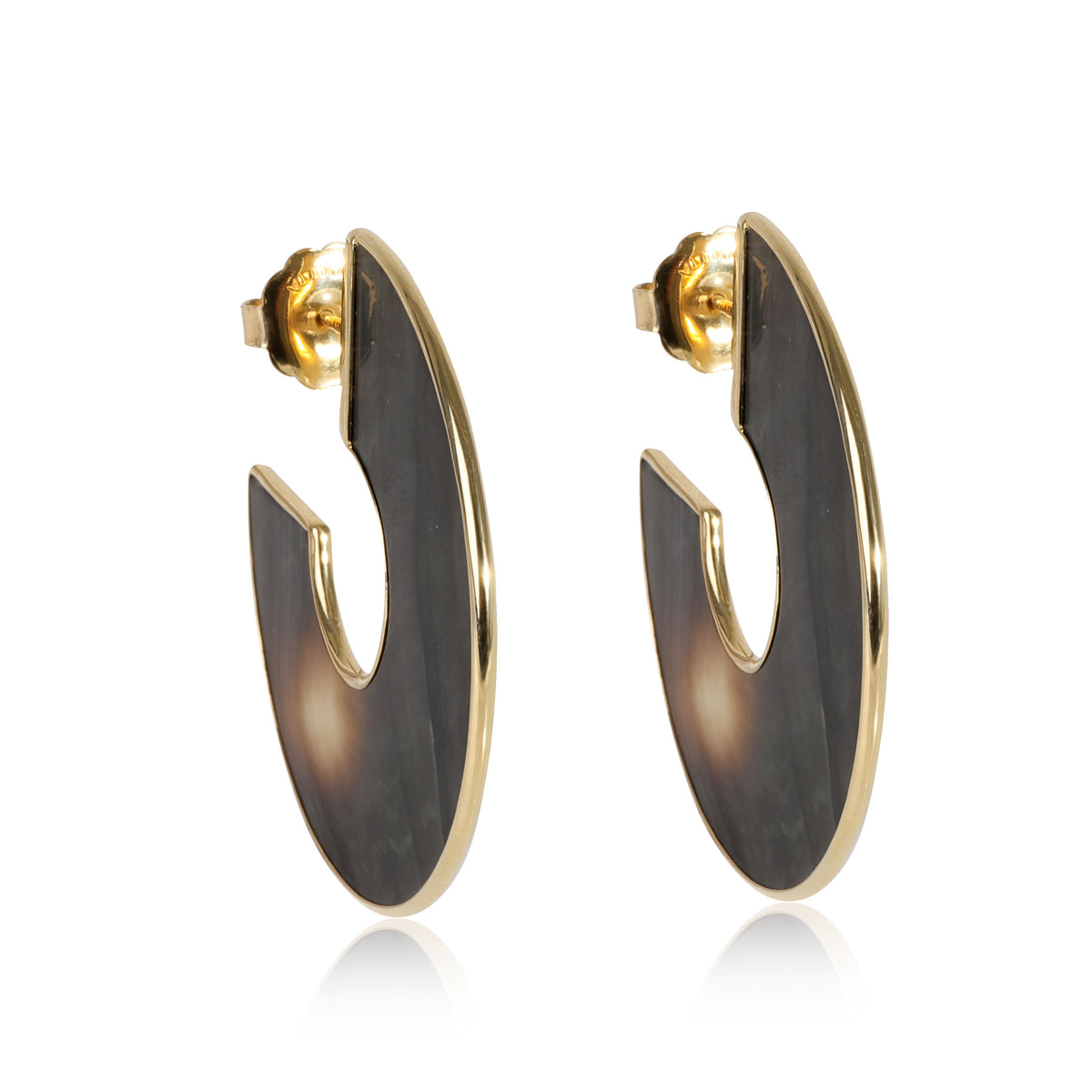 Ippolita Polished Rock Candy Shell Slices Hoop Earring in 18K Yellow Gold