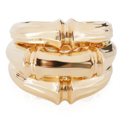 Cartier 3 Row Bamboo Ring in 18k Yellow Gold