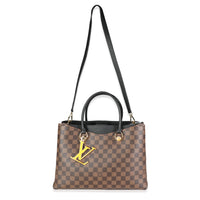 Louis Vuitton Black Taurillon Leather & Damier Ebene Canvas LV Riverside Tote