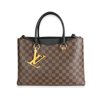 Louis Vuitton Black Taurillon Leather & Damier Ebene Canvas LV Riverside Tote