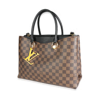 Louis Vuitton Black Taurillon Leather & Damier Ebene Canvas LV Riverside Tote