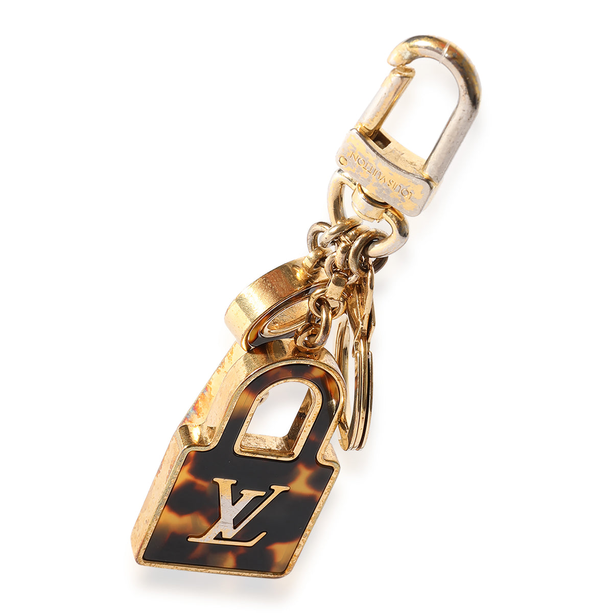 Louis Vuitton Gold and Black Italy Key Holder Charm (Authentic Pre Owned)