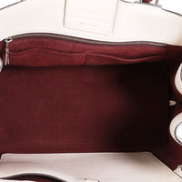 Louis Vuitton Cream & Burgundy Grained Calf Leather Lockme Day Bag