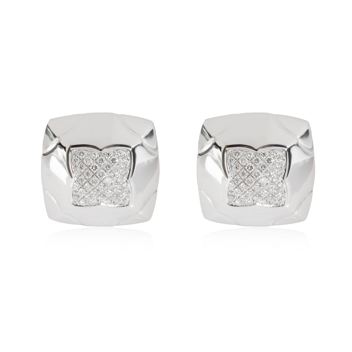 BVLGARI Pyramide Diamond Earrings in 18K White Gold 1.52 CTW