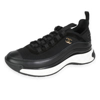 Chanel Wmns Calfskin & Mixed Fibers Sneaker Black & Gold