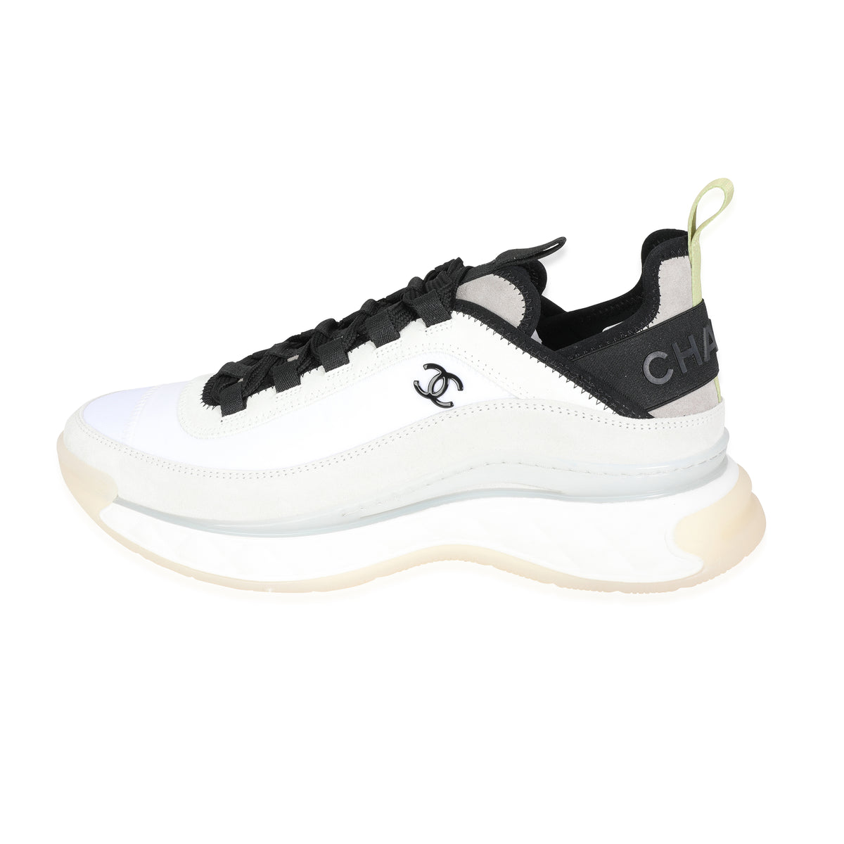 Chanel Velvet Calfskin & Mixed Fibers Sneaker 'White Yellow' (US