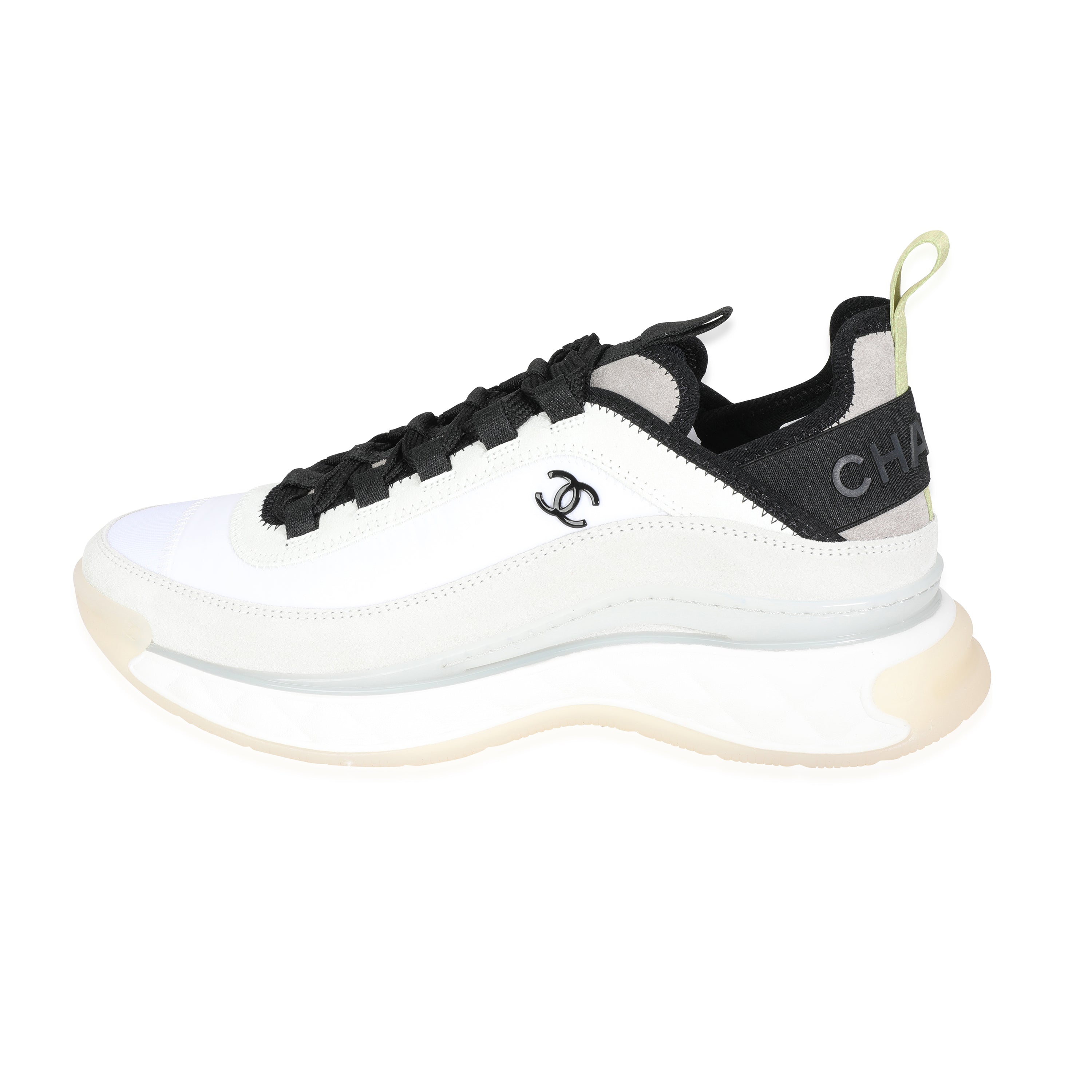 Chanel Velvet Calfskin & Mixed Fibers Sneaker 'White Yellow' (US Size 10)