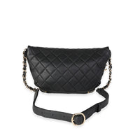 Chanel Black Quilted Caviar Leather Business Affinity Waist Belt Bag