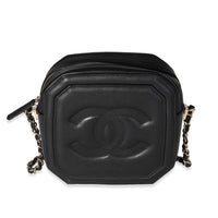 Chanel Black Lambskin Octagon Camera Bag