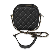 Chanel Black Lambskin Octagon Camera Bag