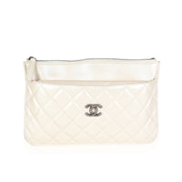 Chanel Ivory Quilted Lambskin Bag In A Bag