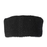 Chanel Black Knit Cashmere CC Patch Headband