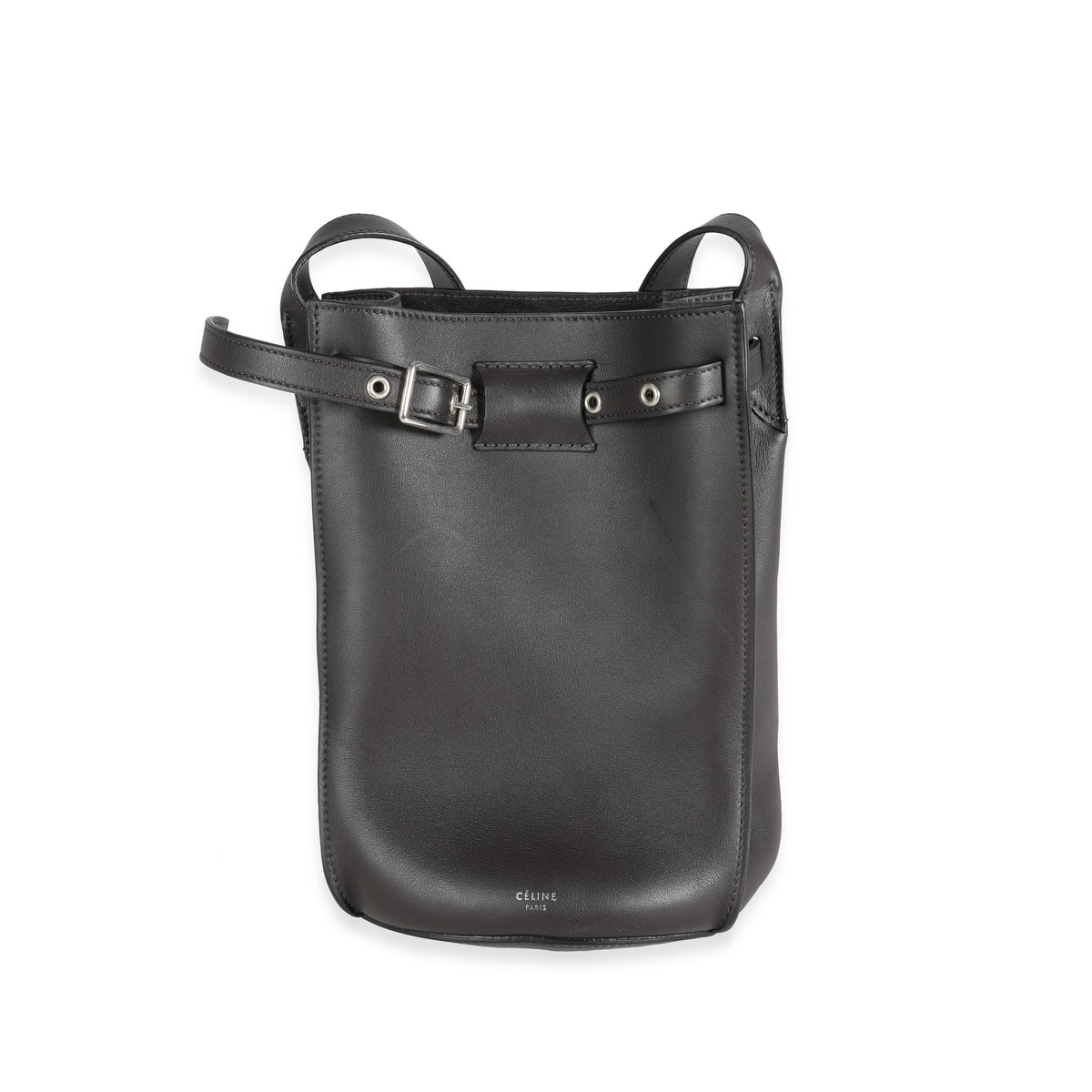 Celine Charcoal Leather Big Bag Bucket