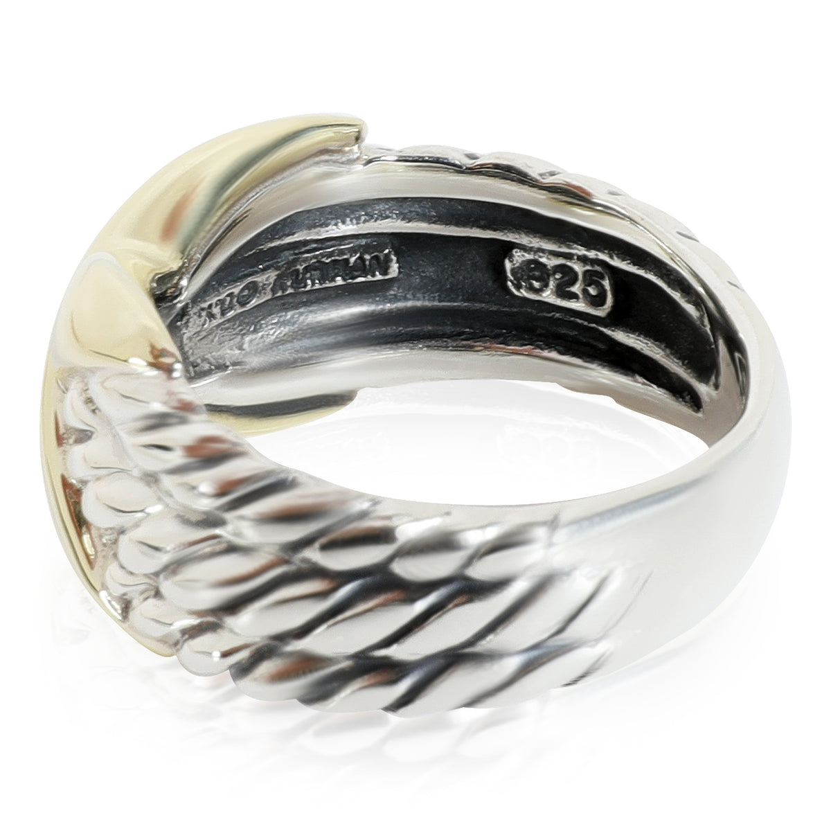 David Yurman X Ring in 14k Yellow Gold/Sterling Silver