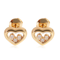 Chopard Happy Diamond Heart Earrings in 18k Yellow Gold 0.3 CTW