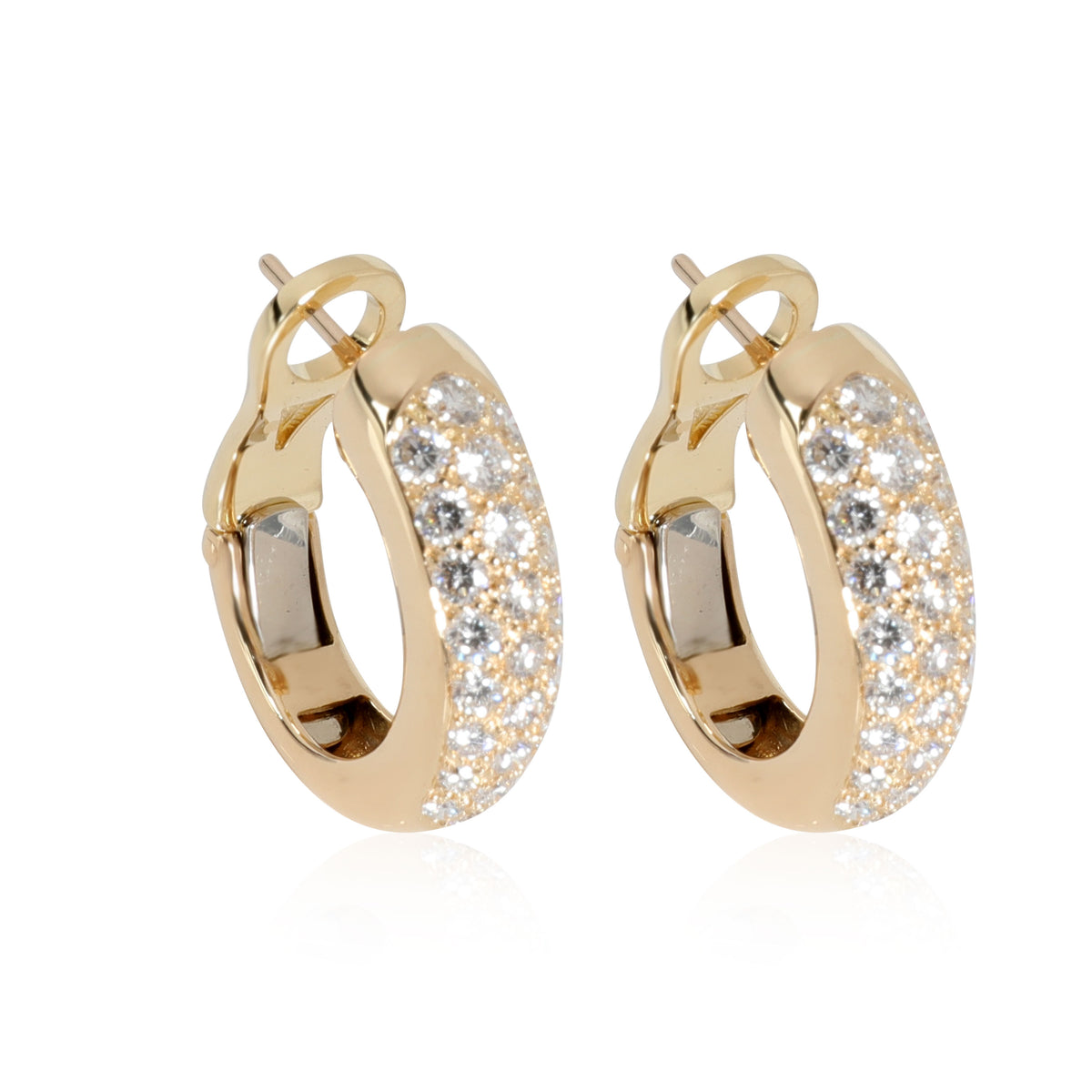 Cartier Mini Hoop Diamond Earrings in 18K Yellow Gold 1.40 CTW