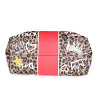 Dolce & Gabbana Multicolor Graffiti Leopard Print Coated Canvas Beatrice Tote