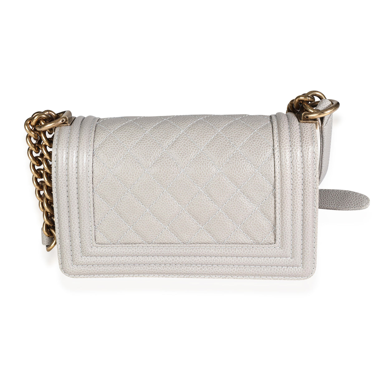 Chanel Gray Caviar Quilted Small Boy Bag