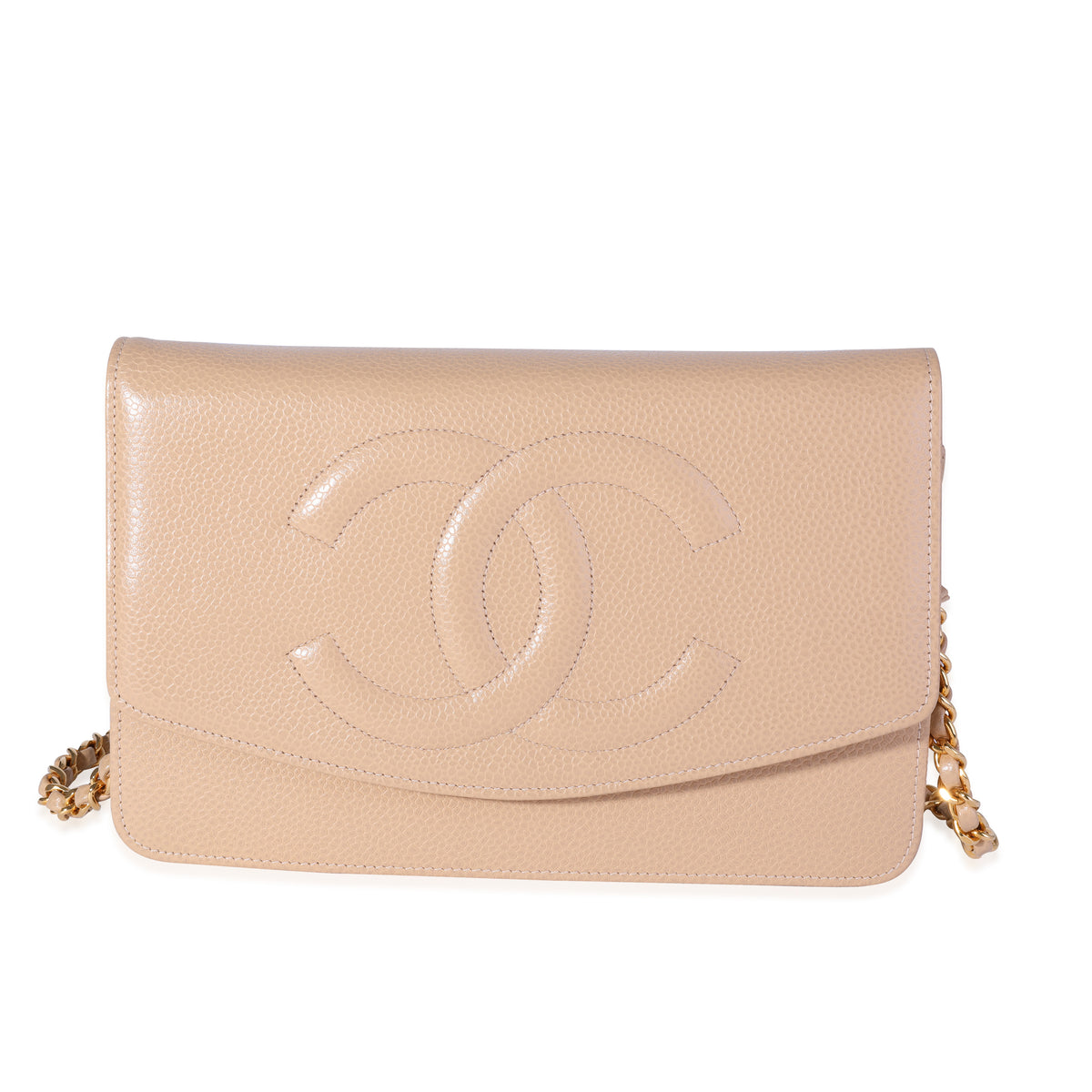 Wallet on chain timeless/classique leather crossbody bag Chanel Gold in  Leather - 25261860