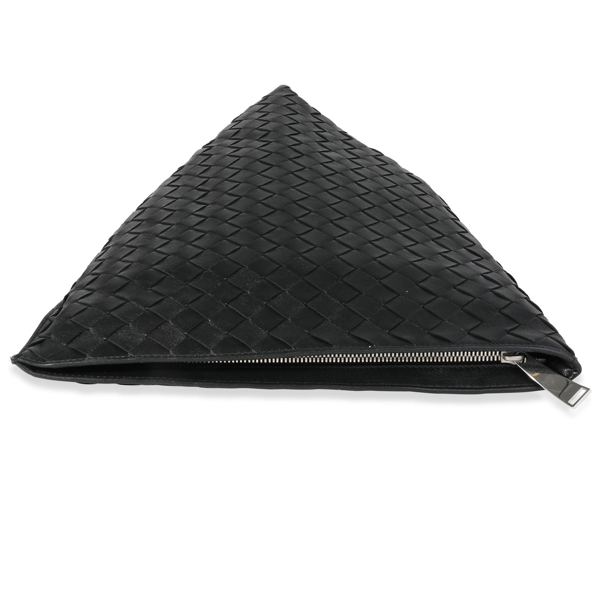 Bottega Veneta Black Soft Intrecciato Leather BV Twist Clutch