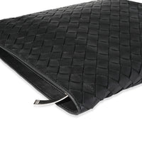 Bottega Veneta Black Soft Intrecciato Leather BV Twist Clutch