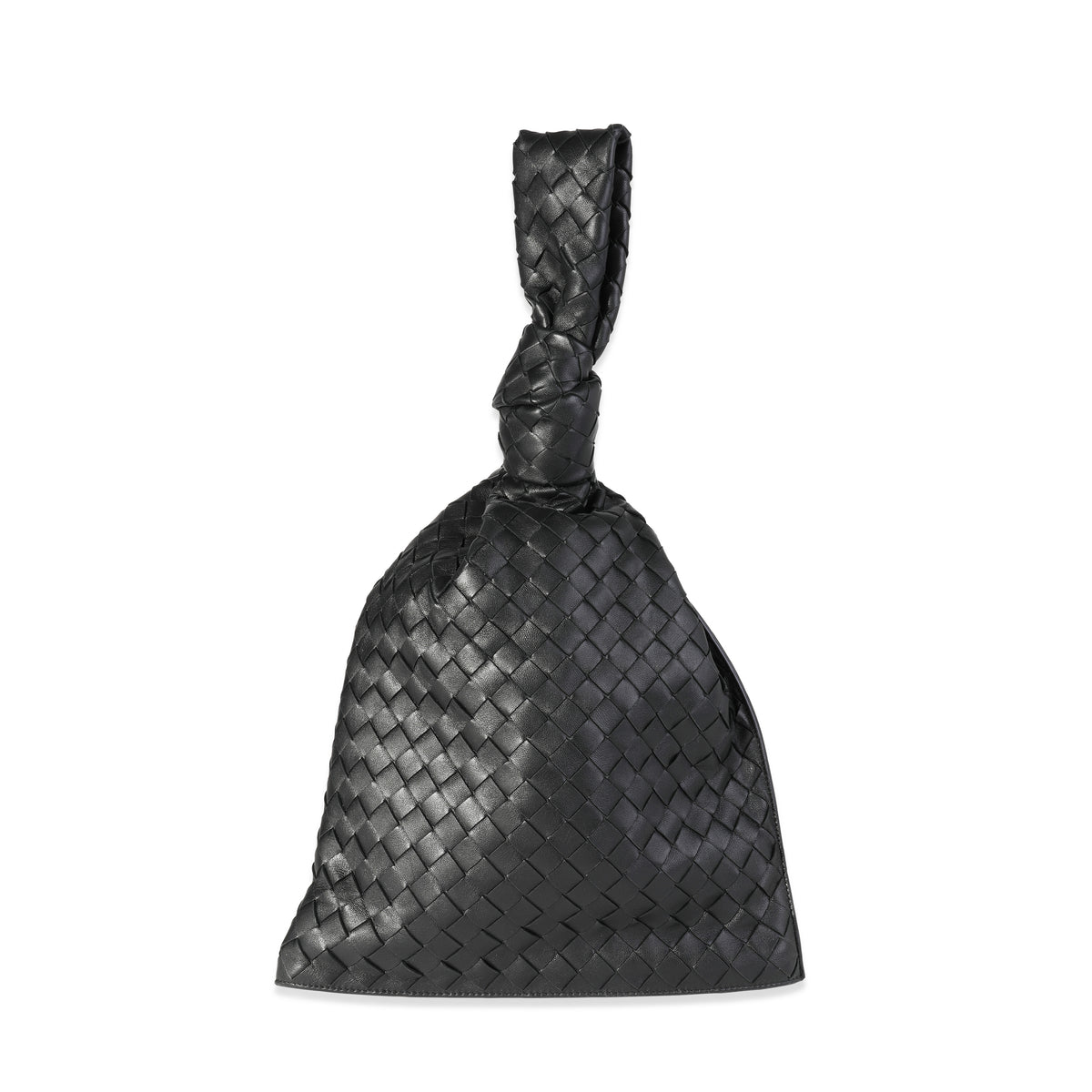 Bottega Veneta Black Soft Intrecciato Leather BV Twist Clutch