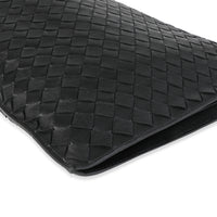 Bottega Veneta Black Soft Intrecciato Leather BV Twist Clutch