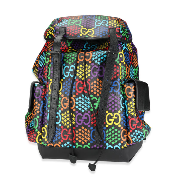 Gucci GG Psychedelic Supreme Medium Backpack Bag Black