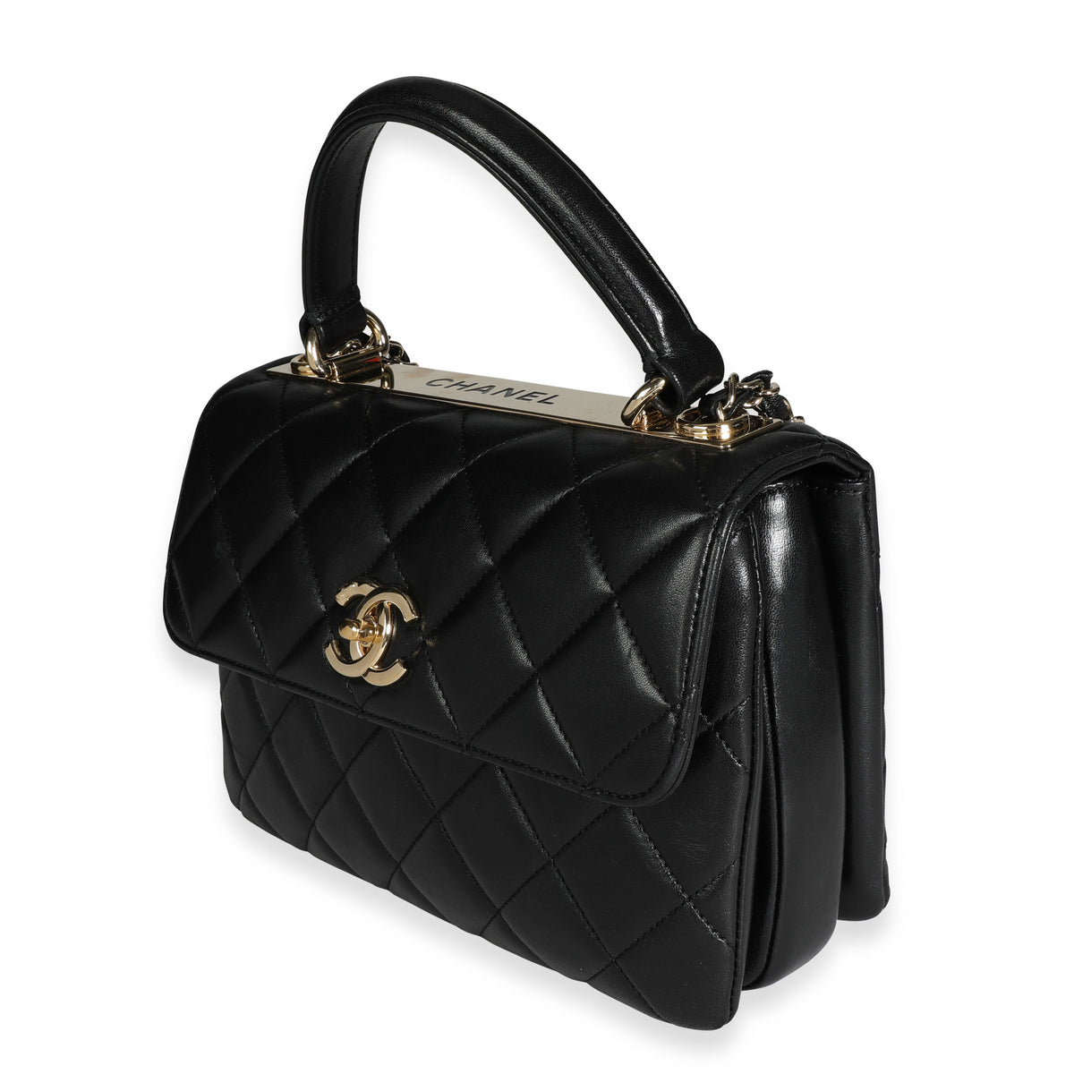 Chanel Black Quilted Lambskin Trendy CC Top Handle Flap Bag, myGemma, IT