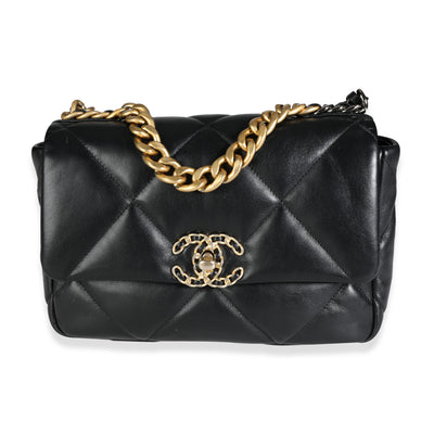 Chanel Black Quilted Lambskin Medium Chanel 19 Bag