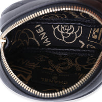 Chanel Black Lambskin Quilted Inside Graffiti Coin Purse