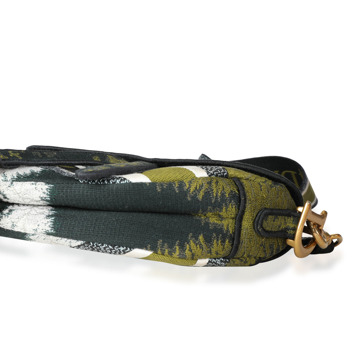 Dior Green Tie Dye Embroidered Saddle Bag with Bandoulière Strap